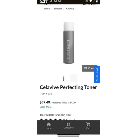 2 USANA CELAVIVE Perfecting Toner/Lotion‎ 4oz ea Powerful Peptide Moisturizer - Picture 3 of 4